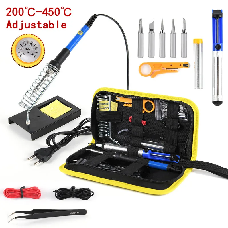 220V 60W Soldering  Kit 110V Fast Heating Adjustable Temperature Electric Solder - £170.21 GBP