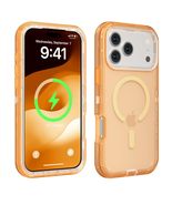 Case for iPhone 17 Pro Max (Color: Orange) Magnetic Clear Stylish Hard B... - $850.29 MXN