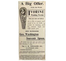 Ivorine Washing Powder 1894 Advertisement Victorian George Washington ADBN1zz - $14.99