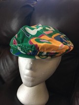 Vintage English CABBIE FLAT CAP Newsboy golf Gatsby Driving Ivy Green M colorful - £63.19 GBP