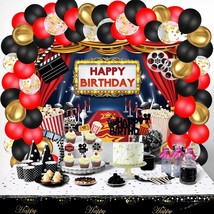 86 Pcs Movie Night Party Decorations Kit, Include Movie Night Themed Large Backd - £30.04 GBP