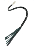 Genuine Leather Motorcycle Whip Get Back whip Tassels 41&quot; BLACK BEADS - $526.52 MXN