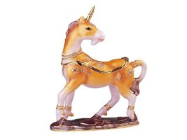 Jeweled Enameled Pewter Unicorn Hinged Trinket Ring Jewelry Box by Terra Cottage - £22.39 GBP