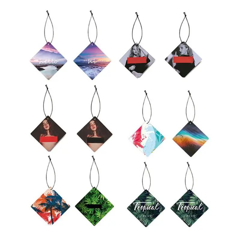 Colorful Styling Hanging Car Solid Perfume Papers Car Interior Decoration Air - £9.55 GBP