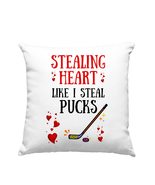 Stealing Heart Like I Steal Pucks Pillow, Hockey Lovers Pillow, Valentin... - £23.75 GBP
