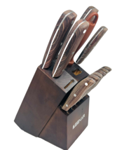 Keenair Knives 10 Pieces Steel Sharpner Block Kakawood Handles German - £63.75 GBP