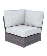 Shick Coastal Style Patio Corner Wedge Chair: Espresso Wicker Cushions - $525.42 CAD
