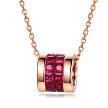 Ruby Gemstone Solid 14K Rose Gold Necklace Charm Pendant - $538.99