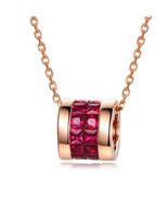 Ruby Gemstone Solid 14K Rose Gold Necklace Charm Pendant - $732.13 CAD
