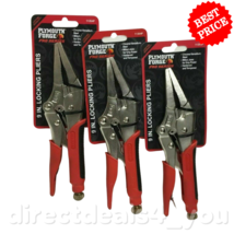 Plymouth Forge Locking Pliers Milled Jaws Steel  Pro Series 9in Pack of 3 - £28.15 GBP