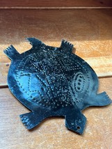 Rustic Thin Dark Metal Tribal Turtle w Slightly Domed Shell Wall Hanging... - £8.88 GBP