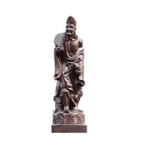 Hand Carved Wooden Statue of Jigong the Living Buddha Natural Wood Artifact - $34.22 CAD