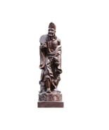 Hand Carved Wooden Statue of Jigong the Living Buddha Natural Wood Artifact - $34.19 CAD