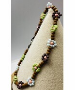Dainty Floral Boho Style Bracelet Daisy Brown Earth Colors New - £11.76 GBP
