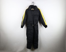 Vtg 70s Boys Size 14 Distressed Belted Insulated Snowmobile Coveralls Bi... - $59.35