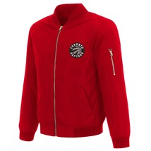 NBA Toronto Raptors Lightweight Nylon Bomber  Jacket Embroidered Logo  Red - £94.42 GBP