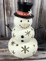 PartyLite Mr. Snow Snowman w/ Top Hat Snowflake Tealight Candle Holder - Retired - £30.92 GBP