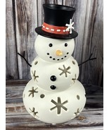 PartyLite Mr. Snow Snowman w/ Top Hat Snowflake Tealight Candle Holder -... - £30.57 GBP