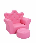 Pink Kids Sofa Armrest Couch with Ottoman-Pink - Color: Pink - €102,68 EUR