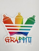 Graffiti Three Multicolor Spray Bottles Art Theme Sticker Decal Embellis... - $2.30