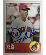 Manny Acta Signed Autographed 2012 Topps Baseball Card - Cleveland Indians - £11.97 GBP