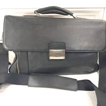 Vintage Gianni Conti Briefcase black leather bag satchel Italy document ... - $66.00
