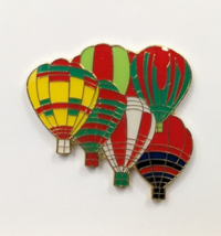 Multiple Colorful Hot Air Balloons Rally Enamel Pin Lapel Hat Tie Tac - £3.49 GBP