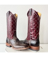 Rod Patrick Mens Cowboy Boots 8.5EE Brown Mocha Bison Leather Square Toe Western - €336,87 EUR