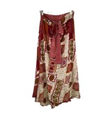 India Boutique Flowy Patterned Full Wrap Reversable Polyester Skirt  Red... - £10.89 GBP