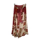 India Boutique Flowy Patterned Full Wrap Reversable Polyester Skirt  Red... - £10.69 GBP