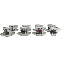 Queens Royal Horticultural Society Hooker&#39;s Fruit 8 Cups 7 Saucers Bone ... - £56.07 GBP