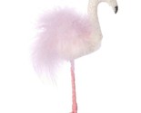 Silver Tree Pink Glittery Feathered Pink Flamingo Ornament Coastal NWT - $14.23