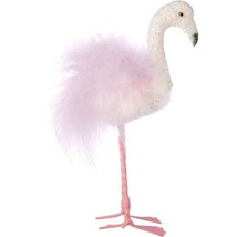 Silver Tree Pink Glittery Feathered Pink Flamingo Ornament Coastal NWT - £11.27 GBP