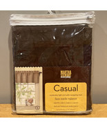 Martha Stewart Faux Suede Valance Botanical Embroidery Chocolate Brown 5... - $33.93 CAD
