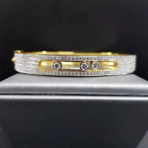 5Ct Round Cut Lab-Created Diamond Bangle Bracelet in 14k Yellow Gold Plated - £210.90 GBP