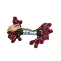 Vtg Craft Floral Sugared Floral Spray Made Japan Red Buds Berries Crystallized - £7.81 GBP