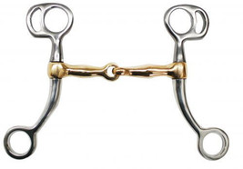 Miniature Horse Size Stainless Steel Tom Thumb Snaffle Bit w/ 3.75&quot; Copp... - £15.72 GBP