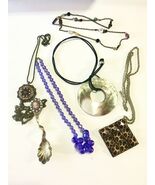 Vintage Lot Of 5 Acrylic Faux Rhinestones Necklaces Jewelry Crafts Crafting - $202.89 MXN