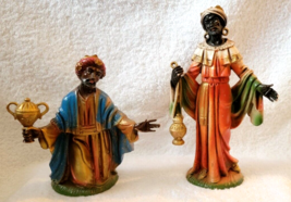 Two Italy WISE MEN Figures Polymer Plastic Christmas Nativity - £26.07 GBP