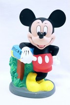 VINTAGE 1980s Disney Mickey Mouse Hard Plastic Mailbox 8&quot; Coin Piggy Bank - $24.74