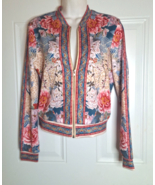 Jealous Tomato Crop Full Zip Long Sleeve Vintage Floral Print Lightweigh... - $43.48 CAD