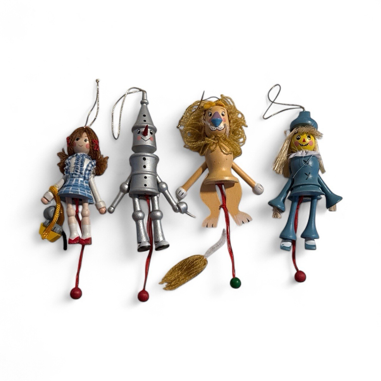 Wooden Wizard of Oz Pull String Christmas Ornaments Halloween Kurt Adler 1980s Item image 5