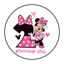 30 Minnie Mouse 2ND Second Birthday Stickers Envelope Seals Labels 1.5&quot; Custom - £5.93 GBP