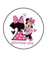 30 MINNIE MOUSE 2ND SECOND BIRTHDAY STICKERS ENVELOPE SEALS LABELS 1.5&quot; ... - $7.49