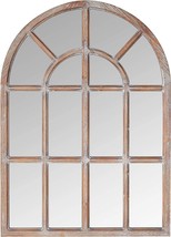 Stone &amp; Beam Vintage Farmhouse Wooden Arched Mantel Mirror, 36.25&quot;H, Dark Stain - £74.20 GBP