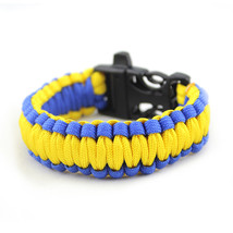 Ukraine Flag Outdoor Survival Whistle Paracord Bracelet for Men Camping Portable - £11.07 GBP