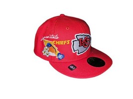 New Era Kansas City Chiefs &quot;State Patch&quot; 59FIFTY Fitted Hat Sz 7 1/8 - £33.81 GBP