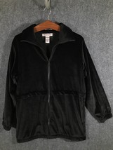 Roaman&#39;s Jacket Womens Medium Black Long Sleeve Velvet Stretch - £12.42 GBP