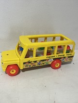 Vintage 1965 Fisher Price Little People School yellow Bus WITH 5 PEOPLE - £17.50 GBP