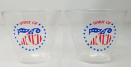 Spirit of 76 1976 Bicentennial Plastic Cups Set of 2 Vintage Jet Lowell Mass - £11.72 GBP